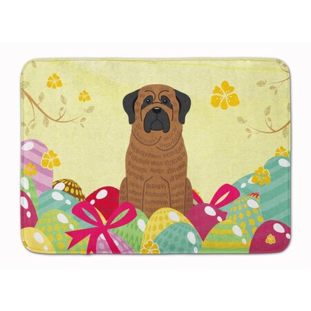 Carolines Treasures Easter Eggs Mastiff Brindle Machine Washable Memory Foam Mat BB6015RUG